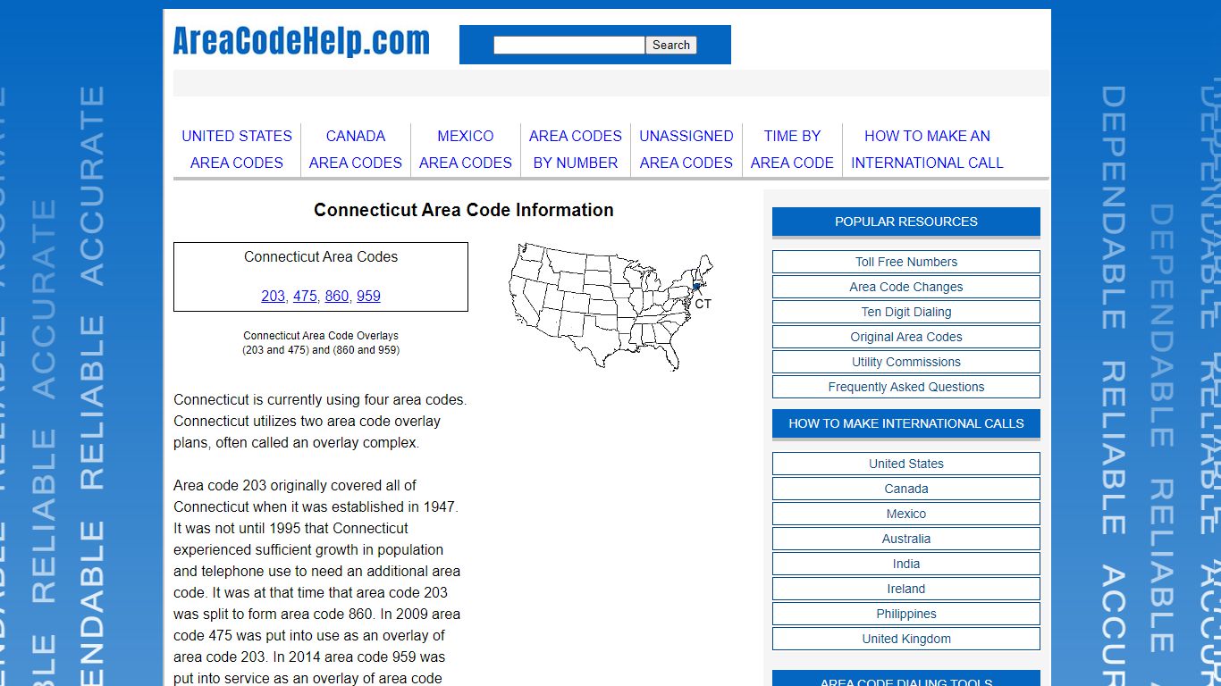 Connecticut Area Codes